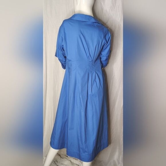 Elie Tahari Megan Markle Button Down French Blue Shirt  Midi Dress Sz 6 - Picture 11 of 16